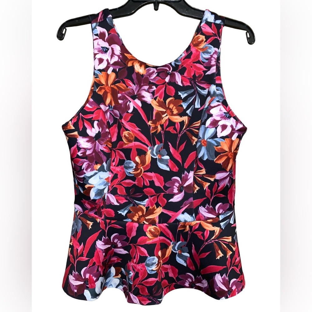 Alexia Admor Bright Floral Scuba Top Size Small